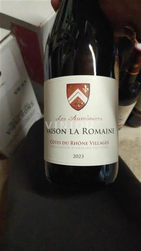 Vin Rouge sec Vaison La Romaine Les Aumôniers 2023 France Vallée du Rhône Côtes-du-rhône-villages AOC