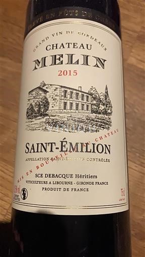 Burdeos Saint-Émilion Château Melin 2015