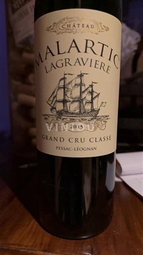 Bordeaux Pessac-Léognan Grand Cru Château Malartic Lagravière 2015