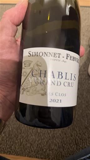 Burgund Chablis Grand Cru Domaine Simonnetfebvre Les Clos 2021