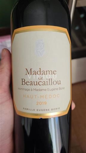 Bordéus Haut-Médoc Madame de Beaucaillou 2019