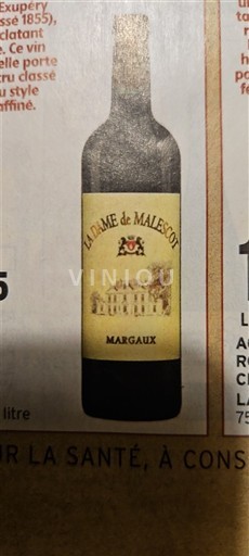 Bordeaux Margaux Château Malescot St. Exupéry La Dame de Malescot Neročník