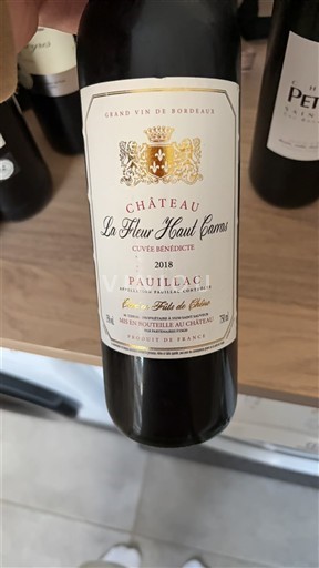 Bordeaux Pauillac Grand Cru Château La Fleur Haut Carras Benedicte 2018
