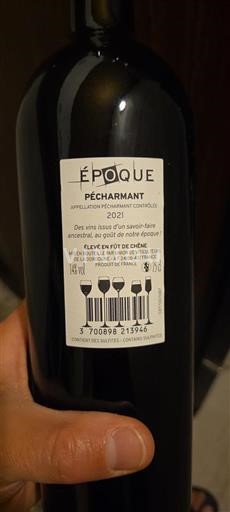 Vin Rouge sec Epoque 2021 France Sud-Ouest Pécharmant AOC