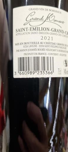 Bordeaux Saint-Émilion Grand Cru Grand Cru Château Graves Du Tich Grand Moment 2021