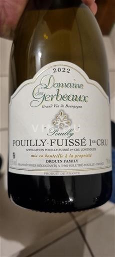Burgundija Pouilly-fuissé Premier Cru Domaine Des Gerbeaux Pouilly 2022