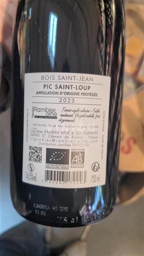 Languedoc Pic Saint-Loup Vignobles Rambier Aîné & Ses Enfants Bois Saint-Jean 2023