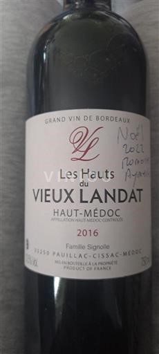 Bordeaux Haut-Médoc Château Vieux Landat Les Hauts 2016