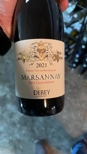 Burgundi Marsannay Derey Frères Les Genelières 2021