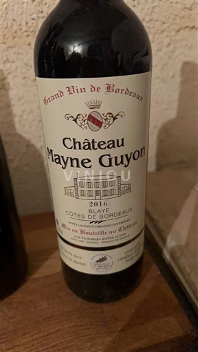 Bordeaux Blaye-Côtes-de-Bordeaux Château Mayne Guyon 2016