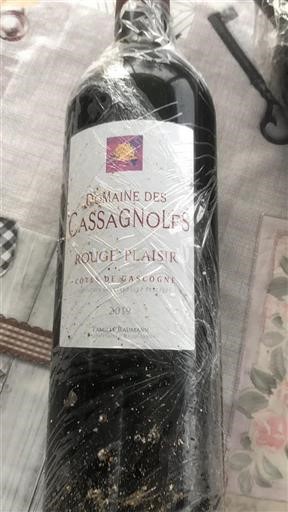Sud-Ovest Côtes de Gascogne Domaine Des Cassagnoles Rouge Plaisir 2019