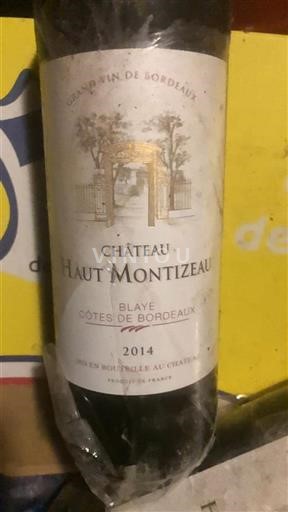 Vin Rouge sec Château Haut Montizeau 2014 France Bordeaux Blaye-côtes-de-bordeaux AOC
