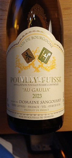 Bourgogne Pouilly-fuissé Grand Cru Domaine Sangouard Au Gaulia 2023