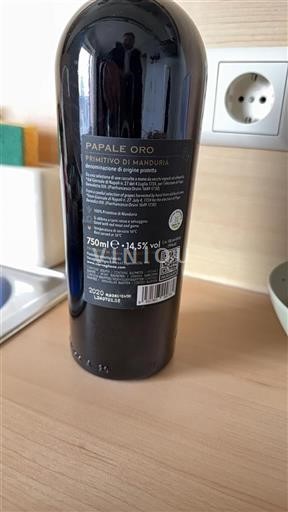 Apulia Primitivo di Manduria Varvaglione Vigne Papale Oro 2020
