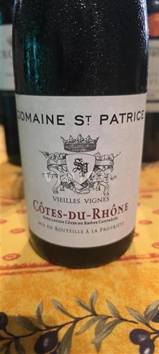 Rona dolina Côtes-du-Rhône Domaine St Patrice Vieilles Vignes 2019