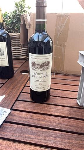 Bordeaux Médoc Héritage De Blaignan 2012