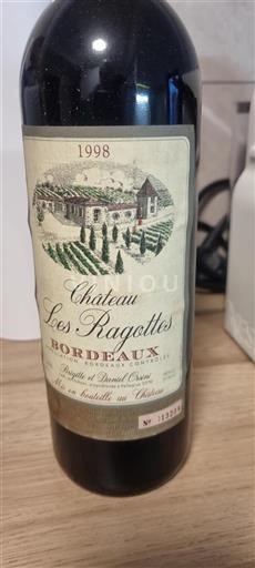 Bordéus Château Les Ragottes 1998