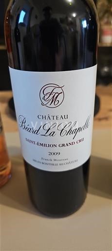 Bordéus Saint-Émilion Grand Cru Grand Cru Château Béard La Chapelle 2009