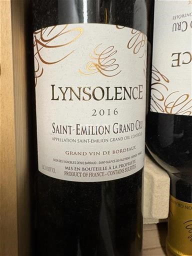 Burdeos Saint-Émilion Gran Cru Grand Cru Lynsolence 2016
