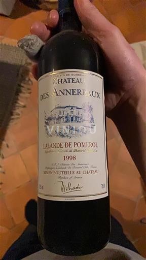Bordeaux Lalande-de-Pomerol Château Des Annereaux 1998