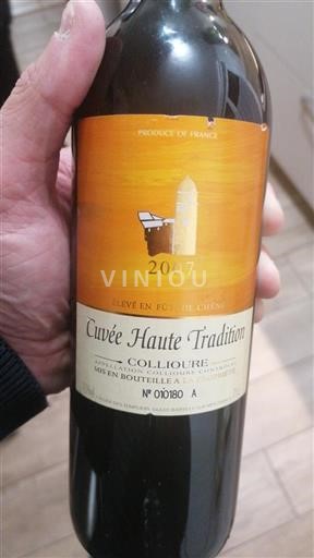 Vin Rouge sec Haute Tradition Cellier des Templiers 2007 France Roussillon Collioure AOC