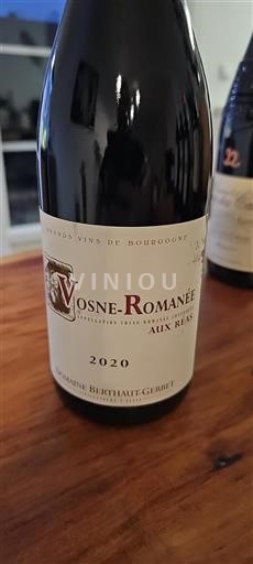 Burgundi Vosne-Romanée Domaine Berthaut Gerbet Aux Réas 2020