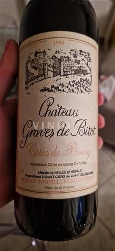 Bordeaux Côtes-de-bourg Château Graves De Bitot 1994