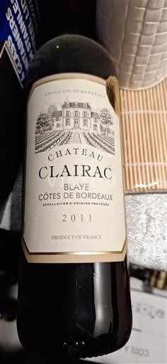 Burdeos Blaye-Côtes de Burdeos Château Clairac 2011