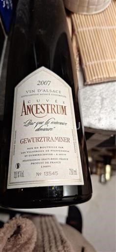 Wines Blanc sec Ancestrum Vignerons De Pfaffenheim Et Gueberschwihr 2007 France Alsace Vin de France