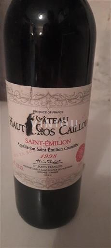Bordeaux Saint-Émilion Château Haut Gros Caillou 1998