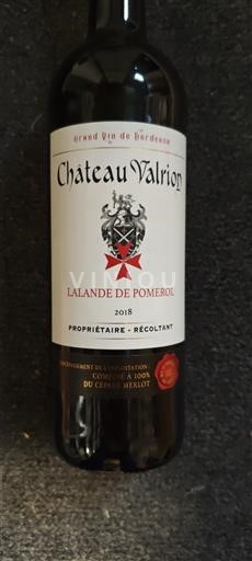 Burdeos Lalande-de-Pomerol Château Valrion 2018