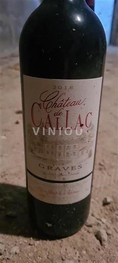 Bordéus Graves Château Callac 2018