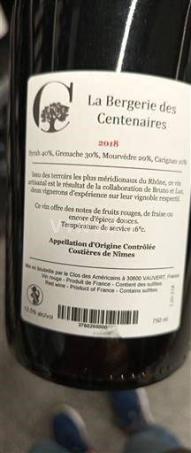 Rhônedalen Costières-de-Nîmes La Bergerie Des Centenaires 2018