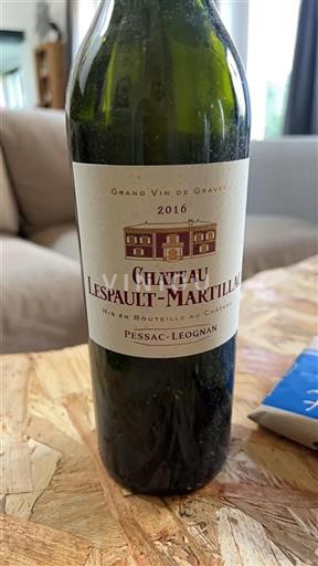 Bordéus Pessac-Léognan Grand Cru Château Lespaultmartillac 2016