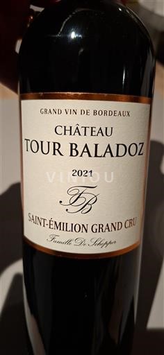 Bordoja Saint-Émilion Grand Cru Grand Cru Château Tour Baladoz 2021
