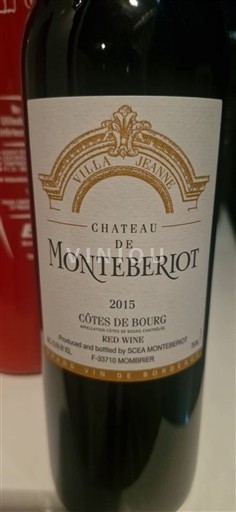 Bordeaux Côtes-de-bourg Château Monteberiot 2015