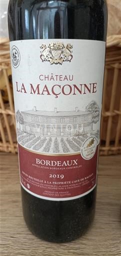 Vin Rouge sec Château La Maçonne 2019 France Bordeaux AOC