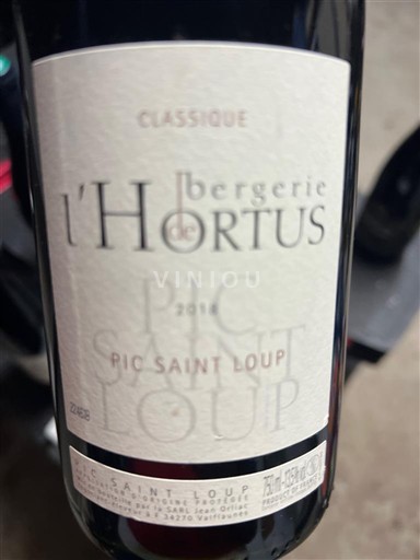 Languedoc Pic-saint-loup Bergerie De L'hortus Classique 2018