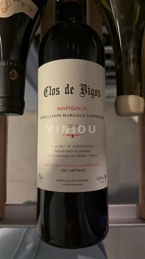 Bordoja Margaux Cru Artisan Clos De Bigos 2019