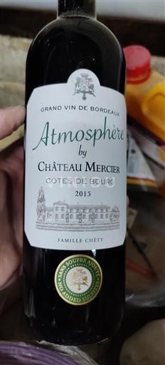 Bordeaux Côtes-de-bourg Château Mercier Atmosphère 2015