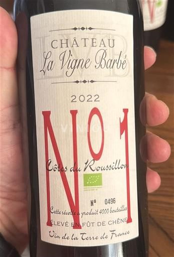 Roussillon Côtes-du-Roussillon Château La Vigne Barbé No 1 2022