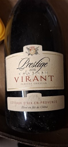 Provansa Coteaux d'Aix-en-Provence Château Virant Prestige 2018