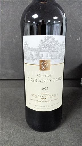 Vin Rouge sec Château Le Grand Fort 2022 France Bordeaux Blaye-côtes-de-bordeaux AOC