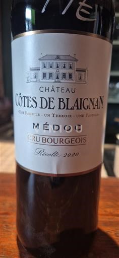 Bordeaux Médoc Cru Bourgeois Château Côtes De Blaignan 2020