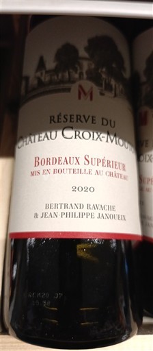 Bordeaux Bordeaux Supérieur Château Croixmouton Réserve du Château 2020