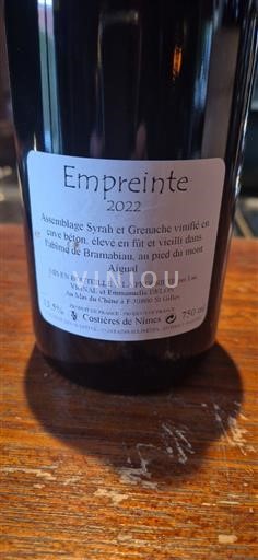 Rhône-dalen Costières-de-nîmes Empreinte 2022