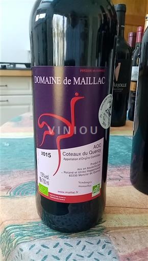 Sud-Ovest Coteaux del Quercy Domaine Maillac 2015