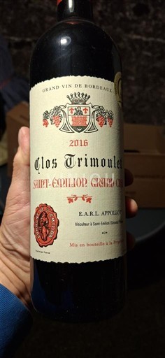 Bordeaux Saint-Émilion Grand Cru Grand Cru Clos Trimoulet 2016