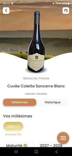 Vallée de la Loire Sancerre Domaine Franck Et Marie Lemainpouillot Colette 2022