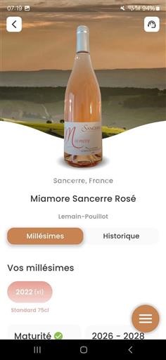 Vallée de la Loire Sancerre Lemainpouillot Miamore 2022